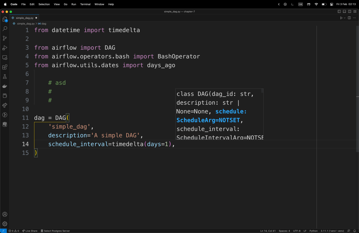 a screenshot of parameter hints