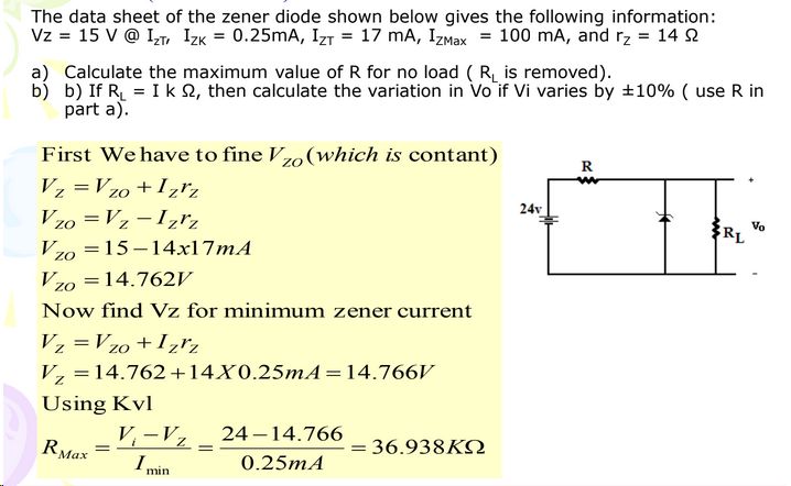 Solution Zener Diode Circuit Analysis 1 Studypool - Minimal Wallpaper Collection - Mobile Quality