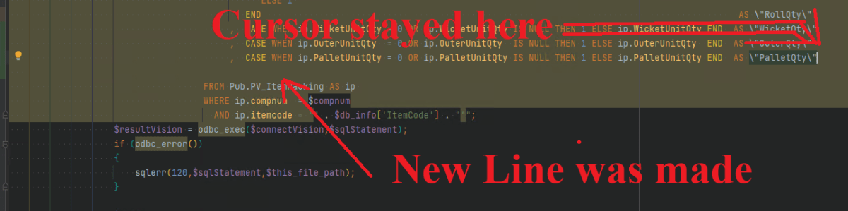 PhpStorm  cursor issue