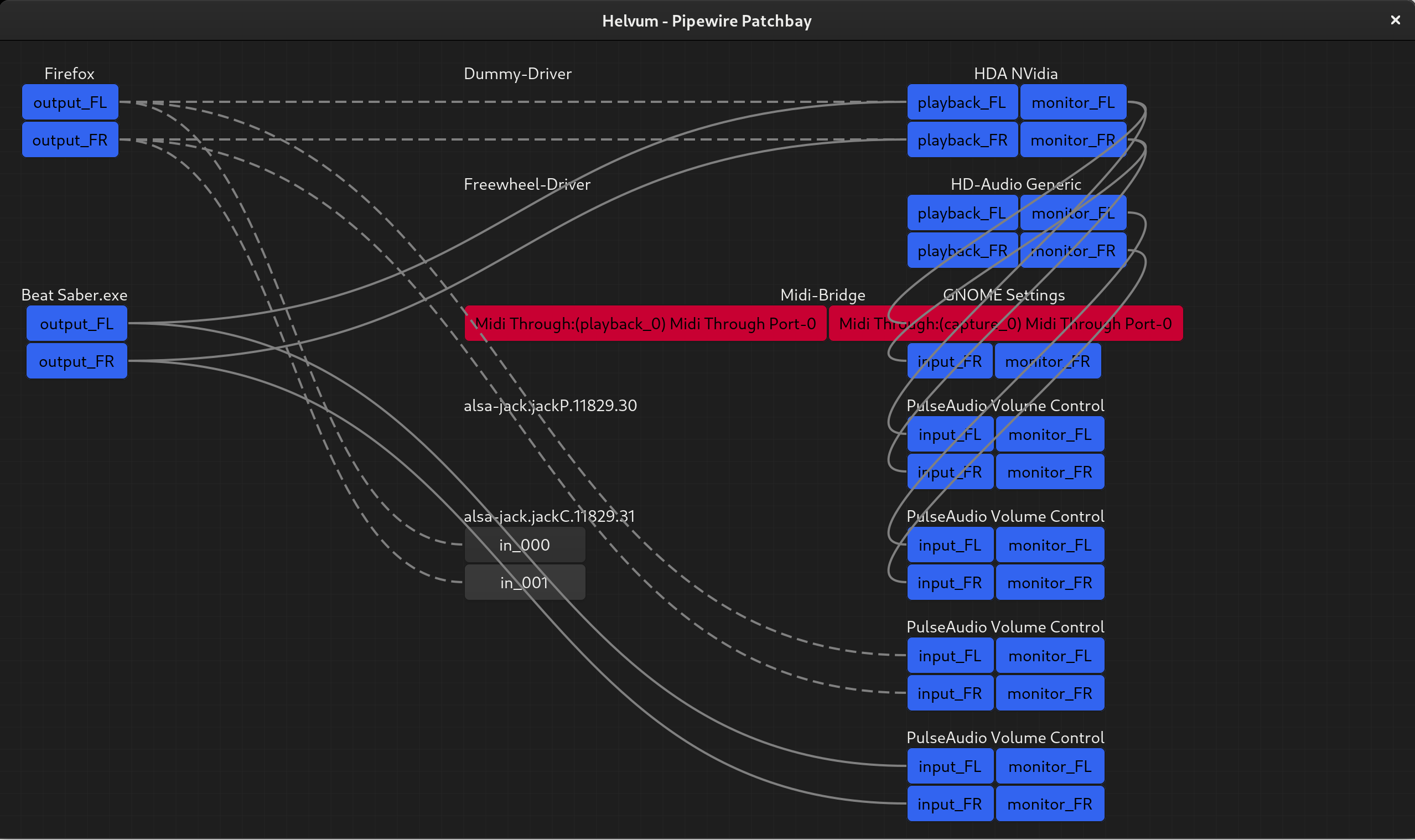 Pipewire: autoconnect all audio sources to jack sink (instead of