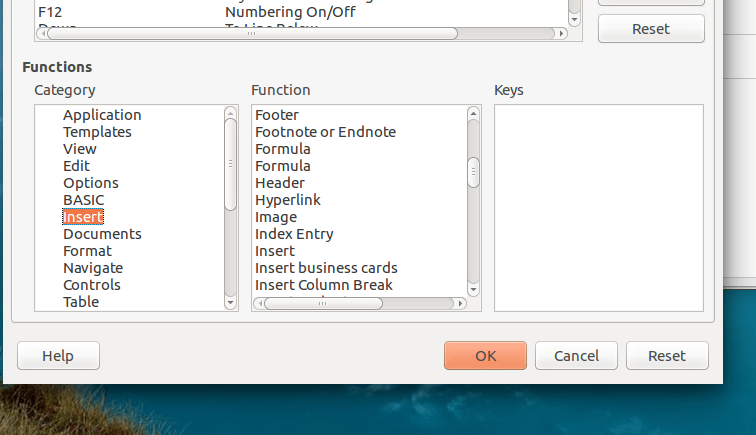 Libreoffice How To Create Shortcut Key To Insert Object Formula Ask Ubuntu