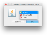 Swing Java How To Show An Input Dialog Having A Dropdown List With