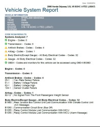 honda odyssey start codes engine motor repair maintenance