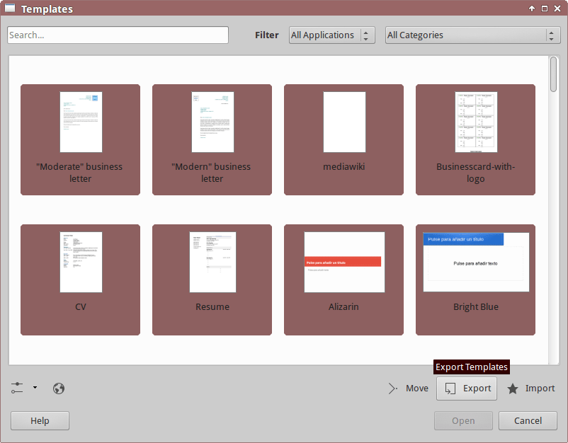 Productivity How To Open A Libreoffice Template In One Step Ask Ubuntu