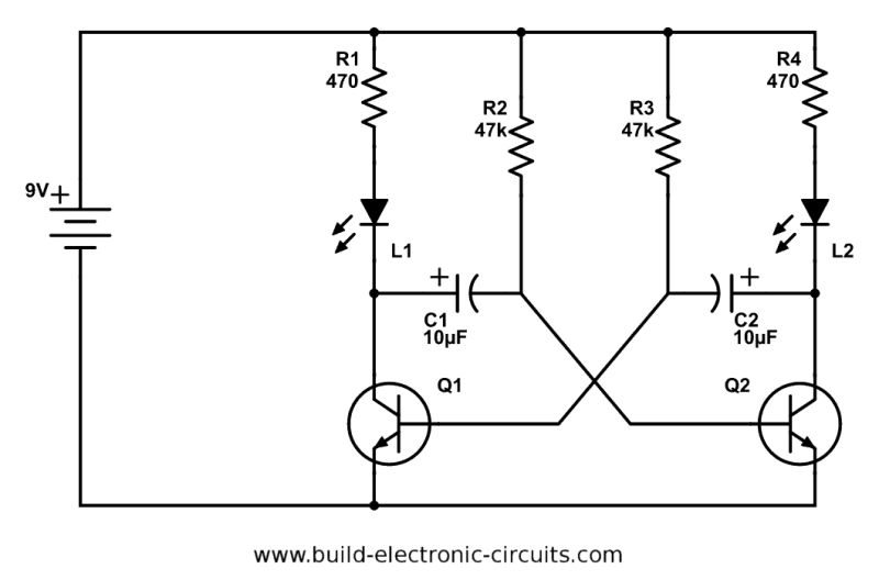 Transistors Leds Blinking Circuit Problem Electrical Engineering Stack Exchange - Download Modern Mountain Texture | Full HD