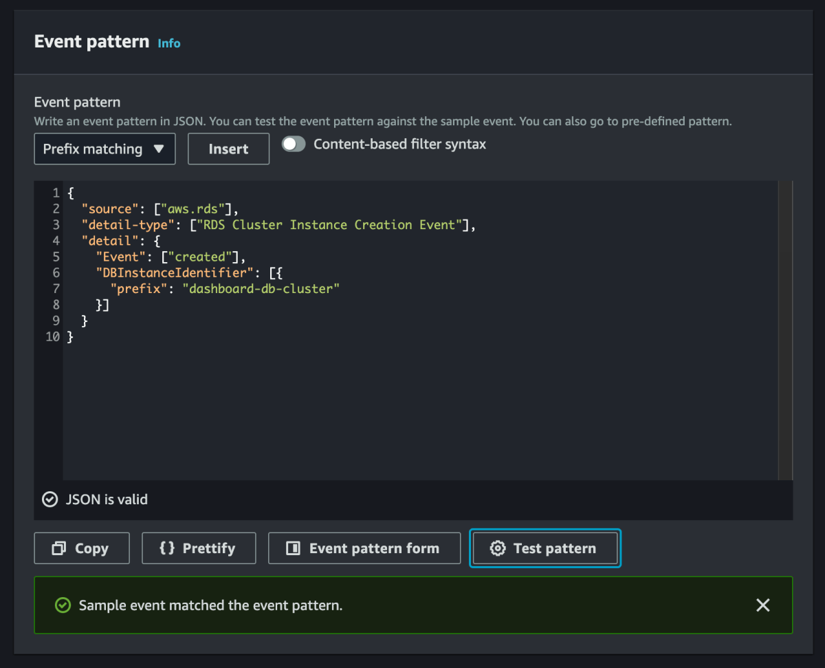 AWS EventBridge Rule Pattern Tester