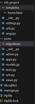 screenshot showing project structure
