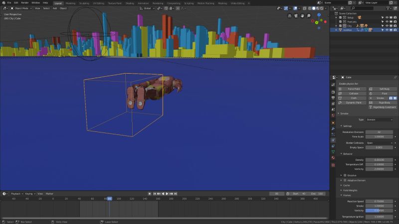 Cycles Render Engine Fire Simulation Completely Disappears From Scene - Incredible Geometric Illustration - High Resolution