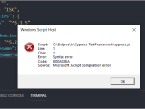 Javascript Cypress Getting Error While Executing Cypress Open