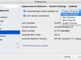 Android Studio Canary Inrikostack