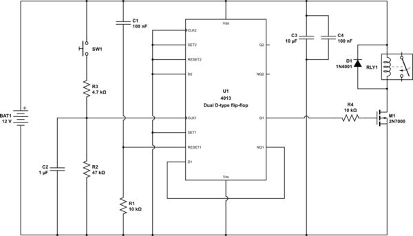 How To Toggle Relay With Single Push Button Electrical Engineering Stack Exchange - Retina Ocean Images for Desktop