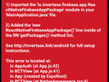Android Problem After Linking Firebase To A React Native App Stack