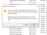 Uninstall Visual Studio 2015 Shell Isolated Stack Overflow