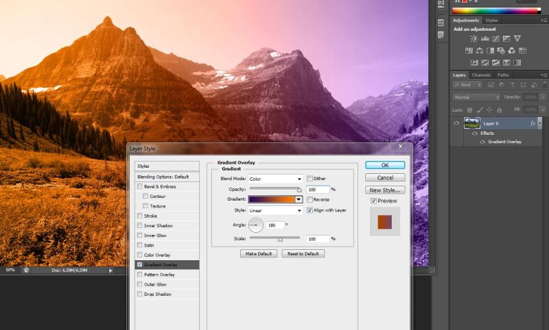Adobe Photoshop How To Add A Color Gradient To A Picture Graphic - Elegant Nature Illustration - HD