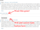 Wordpress Remove Comment Form Cancel Reply Link Stack Overflow