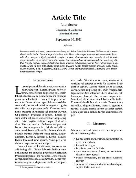 How Do You Write A Page Centered Abstract In A Two Column Document - Light Image Collection - HD Quality