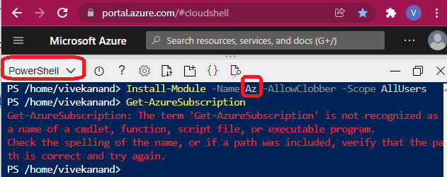 Get-AzureSubscription not recognized