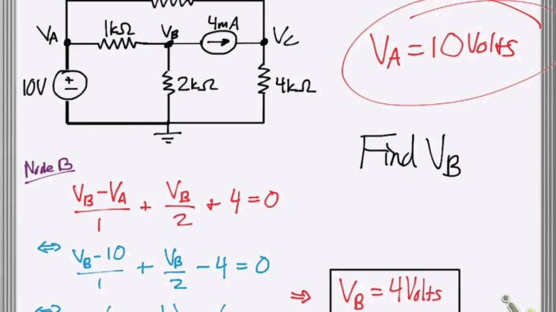 Nodal Analysis Practice Problems Voltage Across Resistor Node - Stunning Gradient Picture - Ultra HD