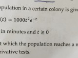 Calculus Optimization For Exponential Bacteria Growth Rate