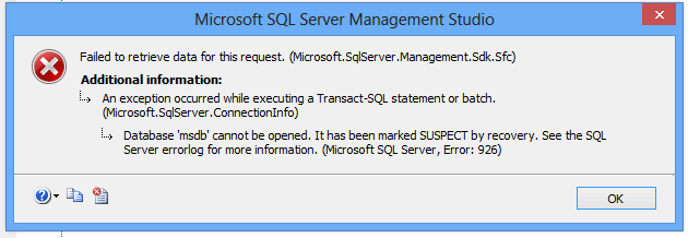 error while accessing database