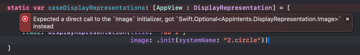 Xcode Warning Screenshot