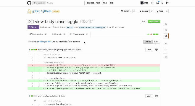 Change github diff to be side by side comparison? - Stack Overflow