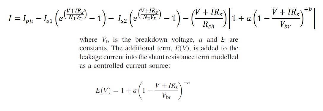 Solar Cell Solar Cell Equation