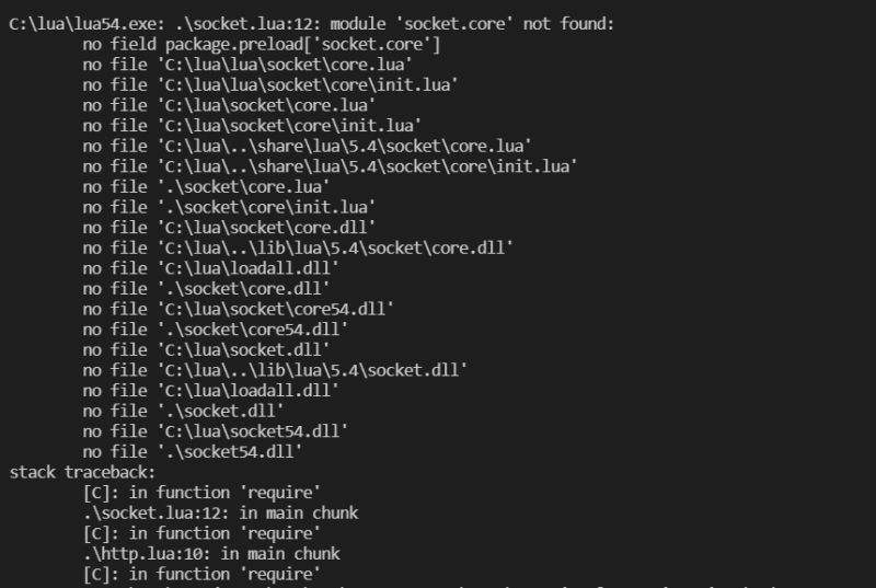 Lua Socket Http Module Isn T Found When Using Require Stack Overflow - Best Light Images in Ultra HD