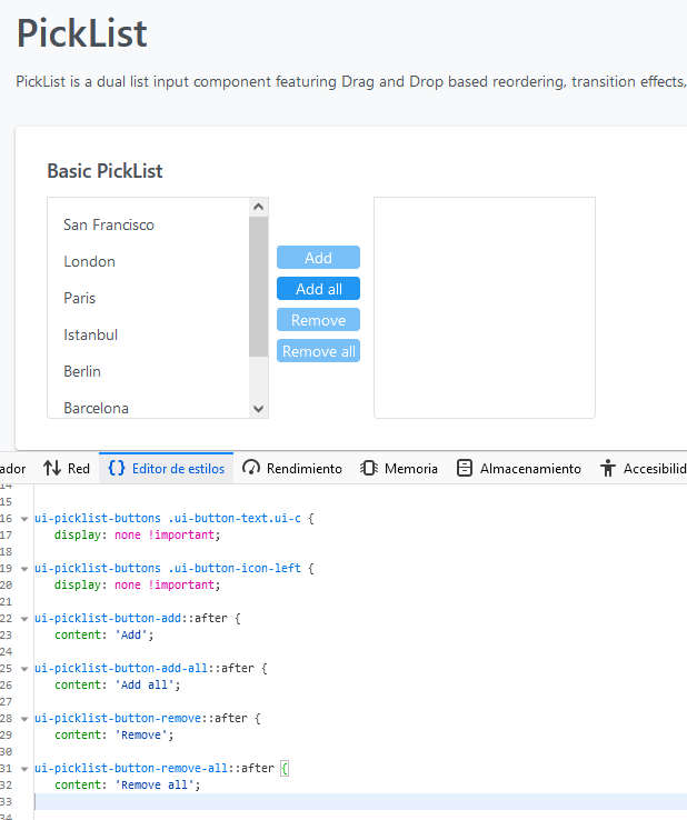 buttons selection custom of PickList