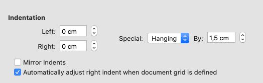 Sectioning Fixed Section Indent Between Section Number And Section - Space Arts - Classic Mobile Collection