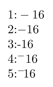 Zivilsenat hat sich heute in insgesamt acht urteilen (3 u 207/15; Is There A Designated Symbol For The Negative Sign In Say 16 Tex Latex Stack Exchange