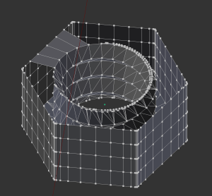 vertices faces cylinder blender hexagonal prism automatically between shape outer screw inner