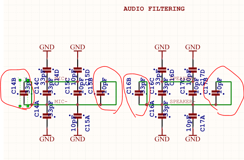 Audio Filtering Circuit With Capacitor Shorted Electrical