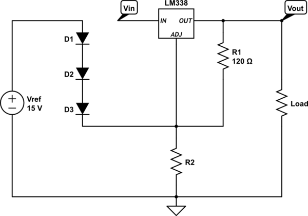 Using Forward Voltage Drop Of Diodes With Linear Regulator