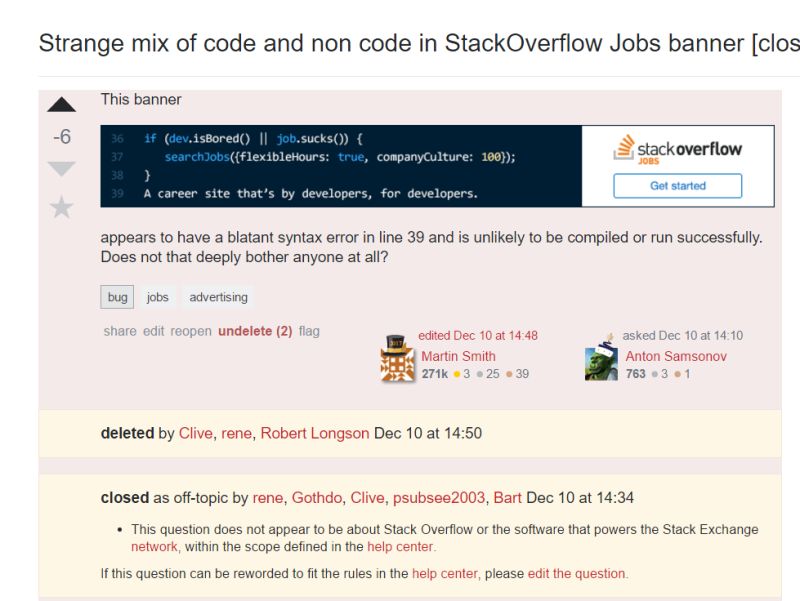 Should So Jobs Advertisement Have Appropriate Comment Format Meta Stack Overflow - Minimal Image Collection - HD Quality