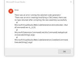 Error When Running Crud Scaffolding For Dotnet Core Asp Net Stack