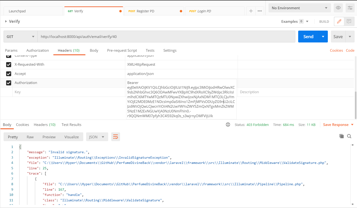 Please make sure the file is a valid xbox 360 xcontent package . Getting Invalid Signature Error When I Send Get Request In Postman With Authorization Stack Overflow