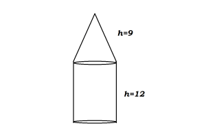 cylinder cone shape geometric volume solid radius area say base does stack atop its socratic