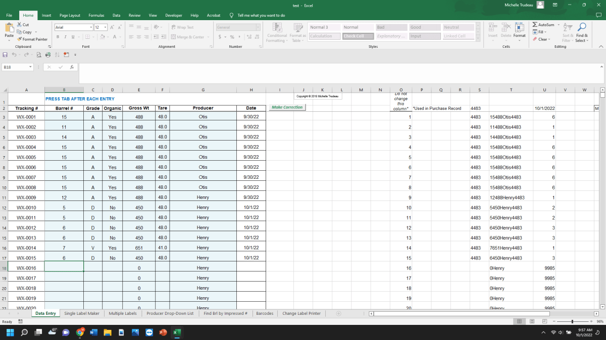 spreadsheet