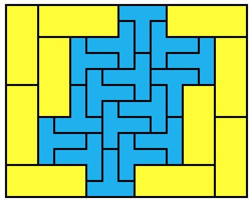 Geometry Tiling Rectangles With T Pentomino Plus Rectangles - Elegant Minimal Background - 8K