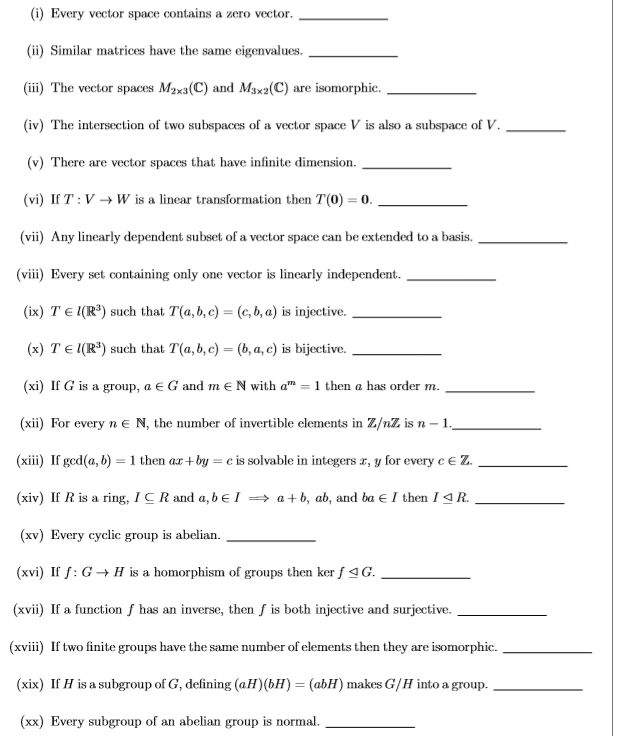 Linear Algebra True Or False Questions Mathematics Stack Exchange - Premium Minimal Picture Gallery - 4K
