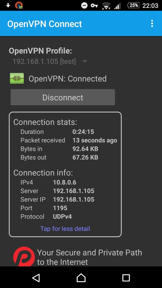 · navigate to the folder location where you copied the files in step 1 and tap on the name of the server that you . Traffic Not Passing Trough Openvpn Connect On Android Information Security Stack Exchange