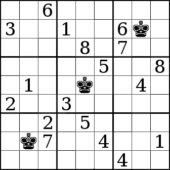 Chess Sudoku 2 Anti King Ratselportal Logic Masters Deutschland Some chess puzzles are created from actual chess games played online and some are purely composed chess problems sometimes even with positions that cannot be reached in a real game of chess.
