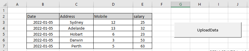 Excel Data Laout