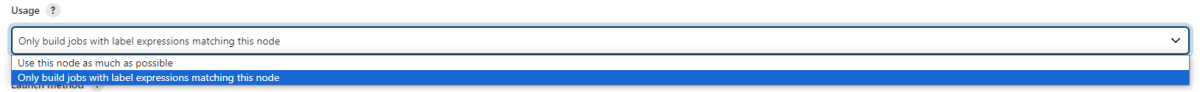 Node Usage option example in Jenkins UI