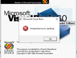 Windows Getting Error Message Unexpected Error Quitting While