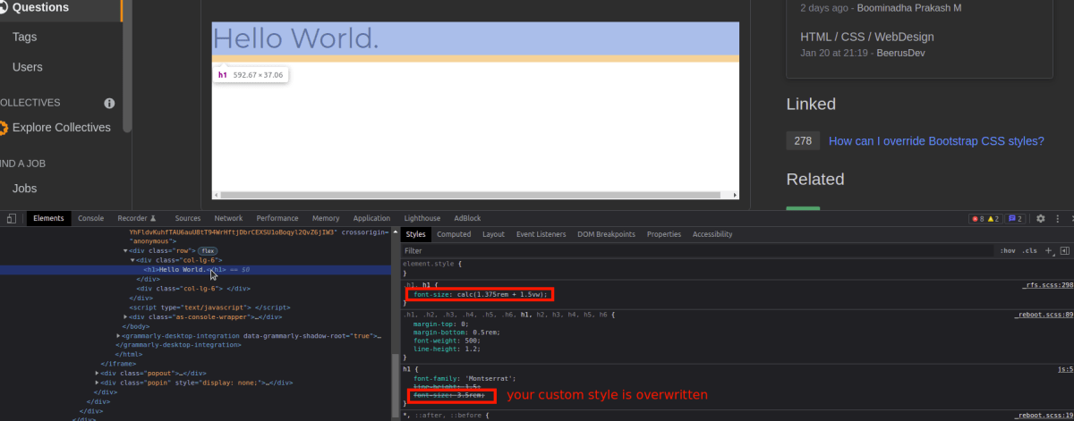Browser Dev Tools - Investigate DOM