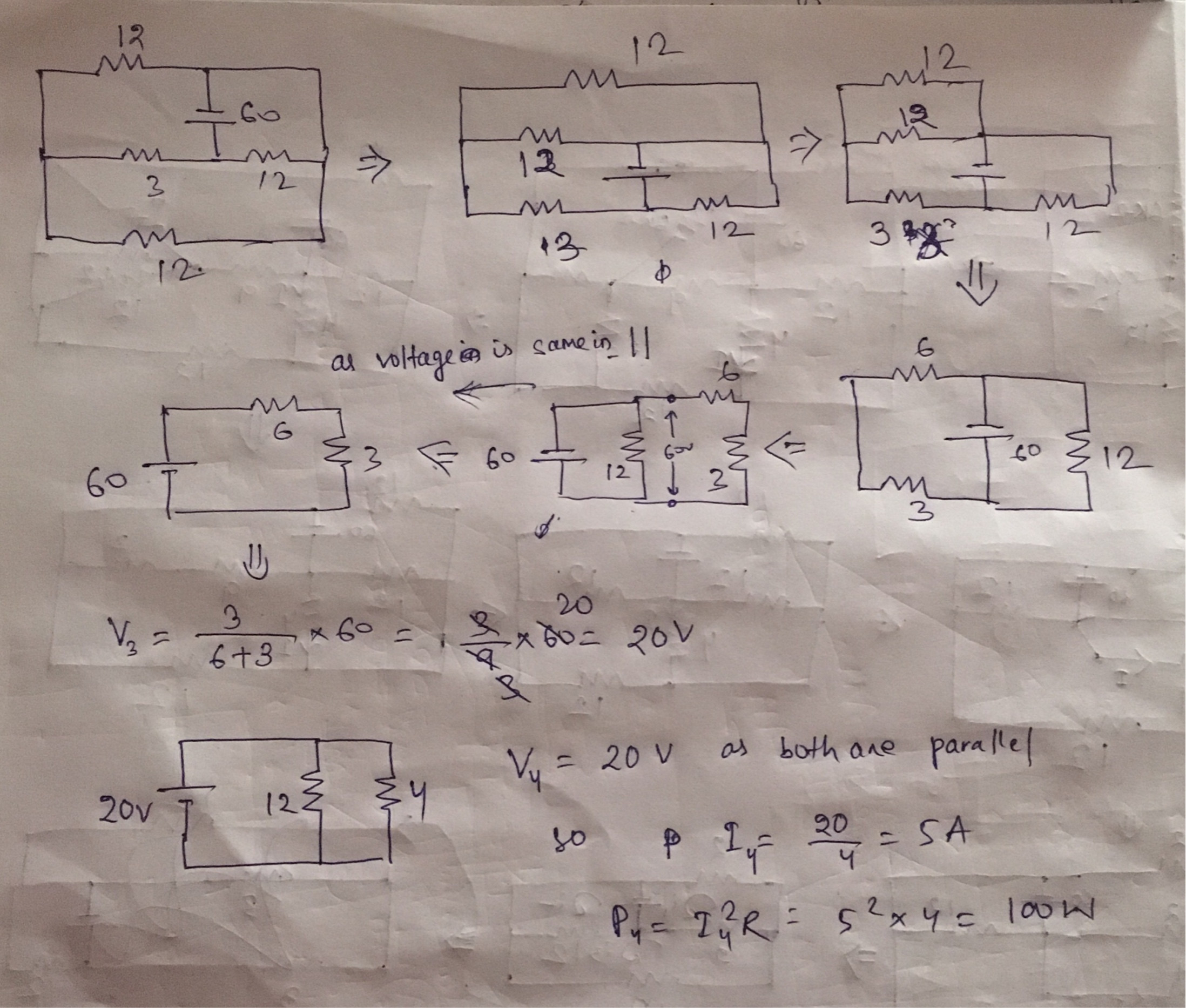 How To Find Current In This Circuit Passing Through 4ohm