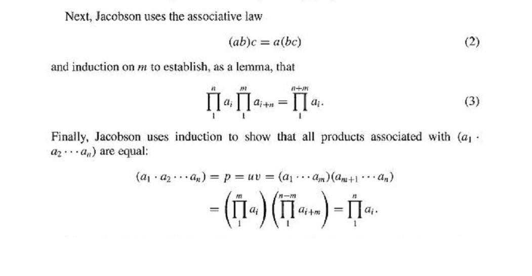 Abstract Algebra Definition Of General Associativity For