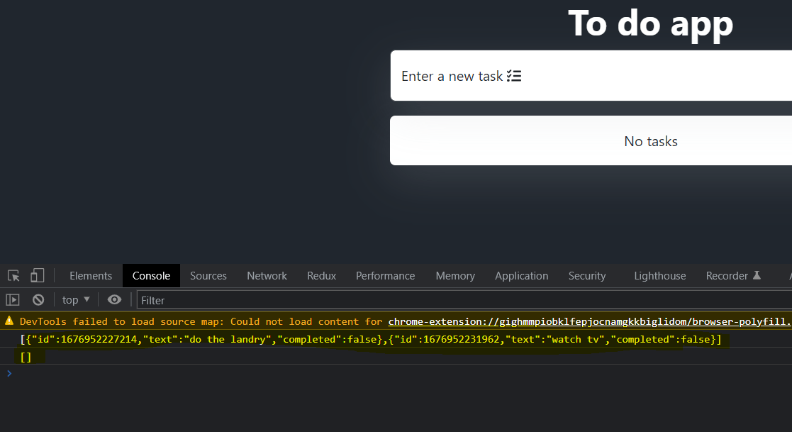 logging storedTasks